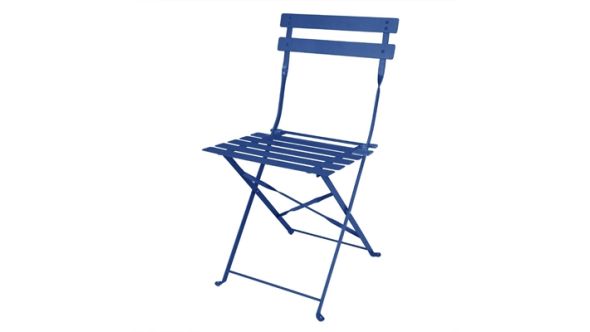 Bolero Bolero Perth Dark Navy Pavement Style Steel Folding Chairs (2 Pack) FU541