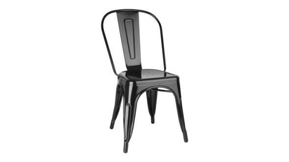 Bolero Bolero Bistro Steel Side Chairs Black (4 Pack) FW508