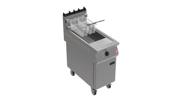 Falcon F900 Free Standing Natural Gas Fryer on Castors with Fryer Angel G9341X