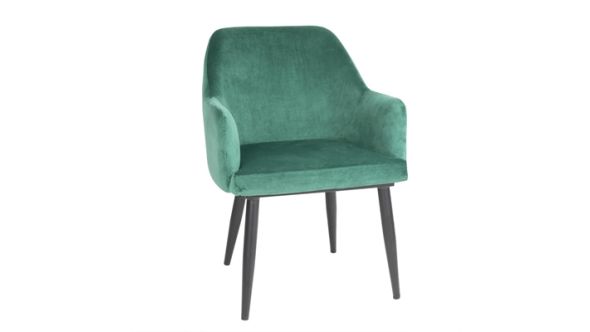 Bolero Bolero Lia Velvet Effect Chairs Dark Green (2 Pack) FX070