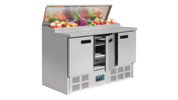 Polar G605 - Refrigerated Pizza and Salad Prep Counter - 390Ltr