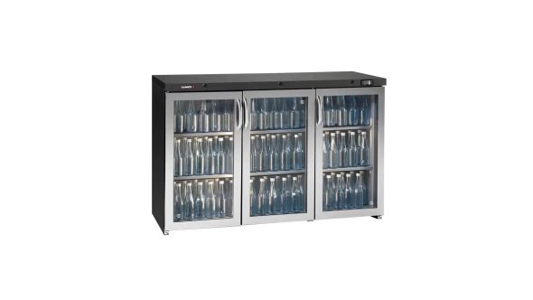 Gamko LG3-315GCS Maxiglass Low Height Stainless Steel Framed Glass Triple Door Bottle Cooler, 338 Litres