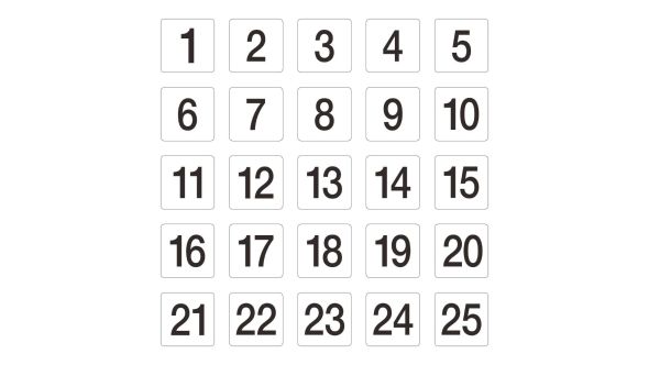 Olympia Plastic Table Number Inserts 1-50 TN-450