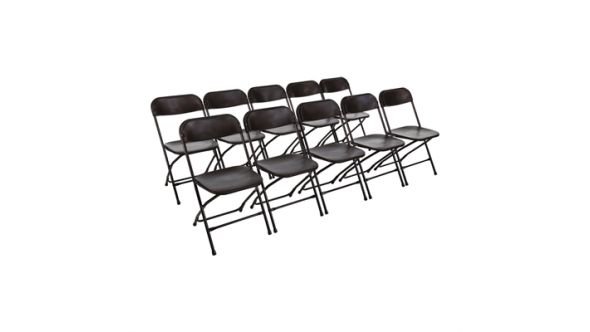 Bolero Bolero Polypropylene Folding Chairs Black (10 Pack) GD386