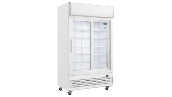 Polar G-Series Upright Display Cooler with Light Box 950Ltr with Sliding Doors