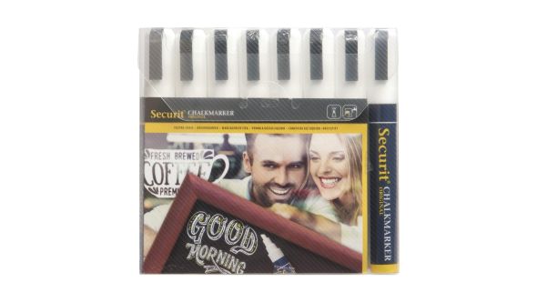 Securit 6mm Liquid Chalk Pens White (8 Pack) SMA510-V8-WT