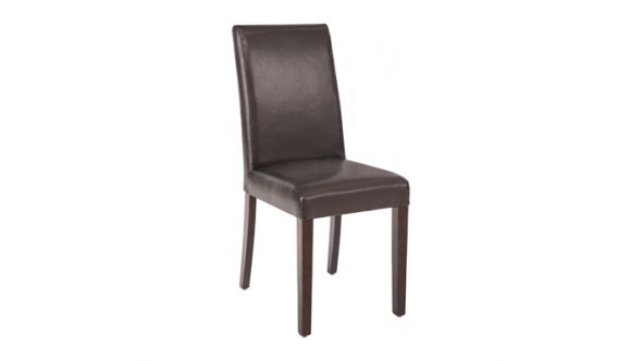 Bolero Bolero Faux Leather Dining Chairs Dark Brown (2 Pack) GF955