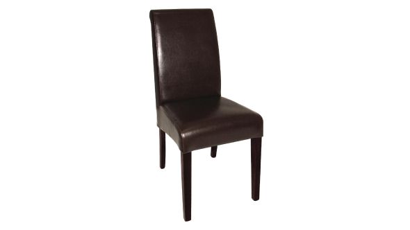 Bolero Bolero Curved Back Leather Chairs Dark Brown (2 Pack) GF956