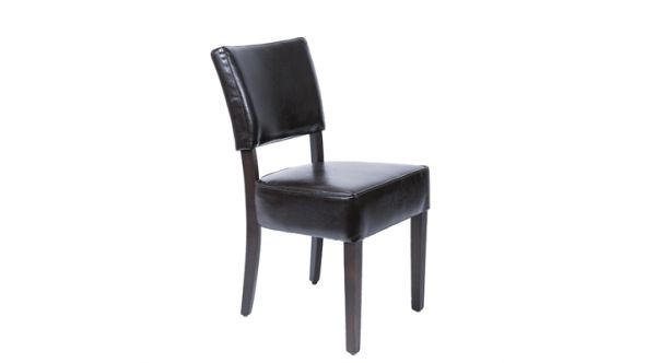 Bolero Bolero Chunky Faux Leather Chairs Dark Brown (2 Pack) GF957