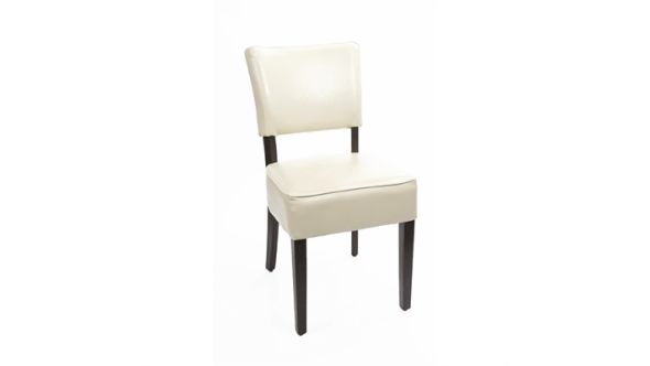 Bolero Bolero Chunky Faux Leather Chairs Cream (2 Pack) GF958