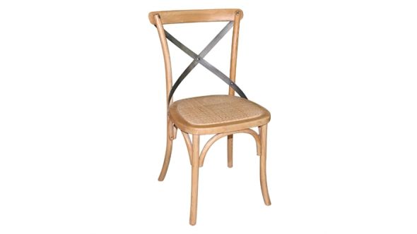 Bolero Bolero Natural Bentwood Chairs with Metal Cross Backrest (2 Pack) GG656