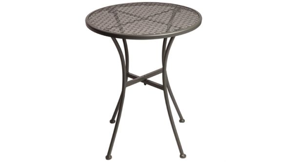 Bolero Bolero Round Steel Patterned Bistro Table Grey 600mm GG703