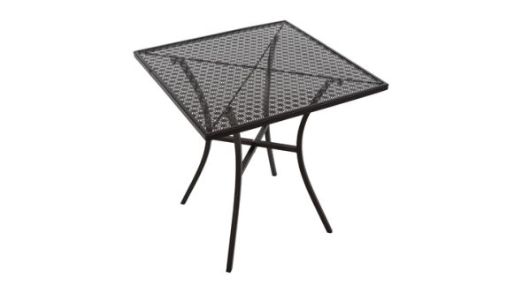 Bolero Bolero Black Steel Patterned Square Bistro Table 700mm GG706