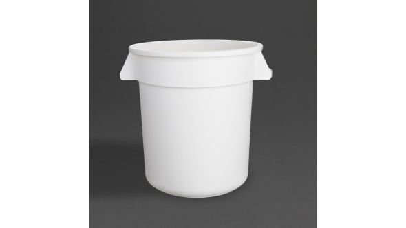 Vogue Polypropylene Round Container Bin White 38Ltr