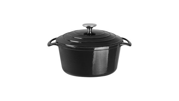 Vogue Black Round Casserole Dish 3.2Ltr