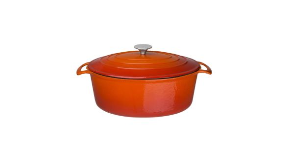 Vogue Orange Oval Casserole Dish 6Ltr