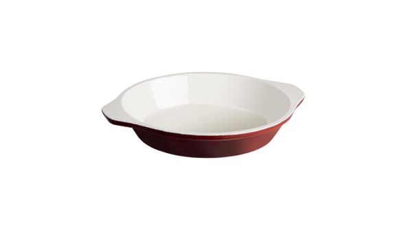 Vogue Red Round Cast Iron Gratin Dish 400ml