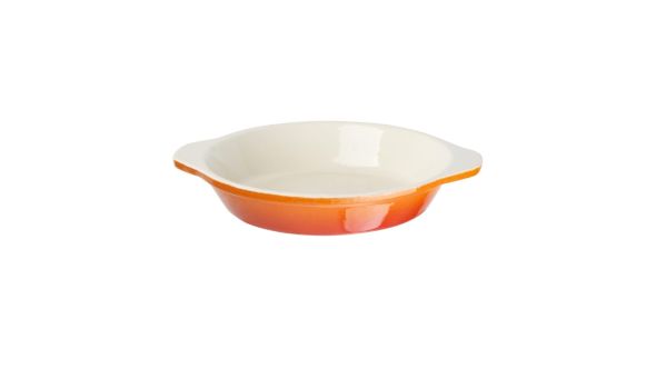 Vogue Orange Round Cast Iron Gratin Dish 400ml
