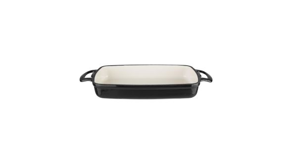 Vogue Black Rectangular Cast Iron Dish 2.8Ltr