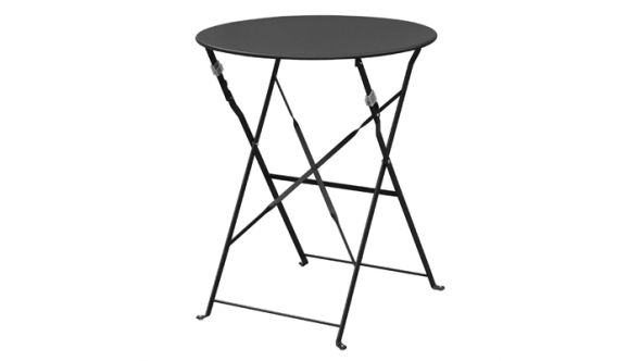 Bolero Bolero Perth Black Pavement Style Steel Table Round 600mm GH558