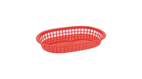 Olympia Oval Polypropylene Food Baskets Red (6 Pack) QY-LBR