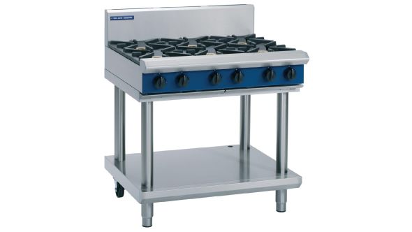 Blue Seal Evolution Cooktop 6 Open Burners Nat Gas on Stand 900mm G516D-LS/N