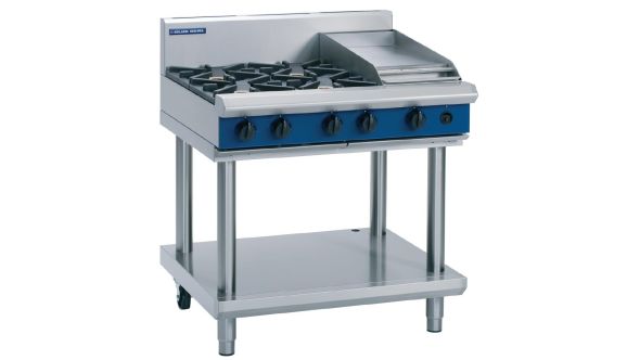 Blue Seal Evolution Cooktop 4 Open/1 Griddle Burner LPG on Stand 900mm G516C-LS/L