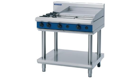 Blue Seal Evolution Cooktop 2 Open/1 Griddle Burner LPG on Stand 900mm G516B-LS/L