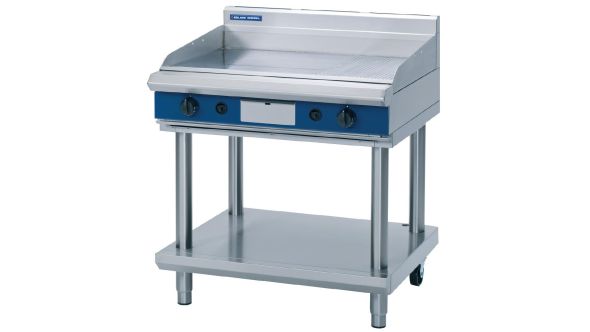 Blue Seal Evolution Chrome 1/3 Ribbed Griddle with Leg Stand Nat Gas 900mm GP516-LS/N