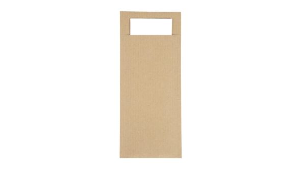 Europochette Brown Cutlery Pouch with White Napkin (500 Pack) E016391