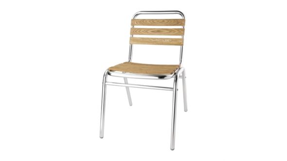 Bolero Bolero Aluminium & Ash Bistro Side Chairs (4 Pack) GK997