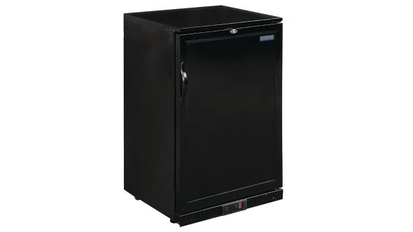 Polar G-Series 900mm Single Solid Door Back Bar Cooler in Black 138Ltr