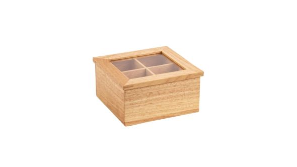Olympia Mini Hevea Wood Tea Box TB03820R