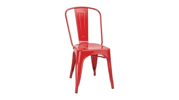 Bolero Bolero Bistro Steel Side Chair Red (4 Pack) GL330