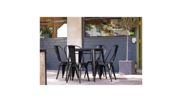 Bolero Bolero Bistro Steel Side Chairs Black (4 Pack) GL331