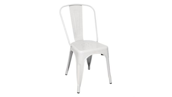 Bolero Bolero Bistro Steel Side Chair White (4 Pack) GL332