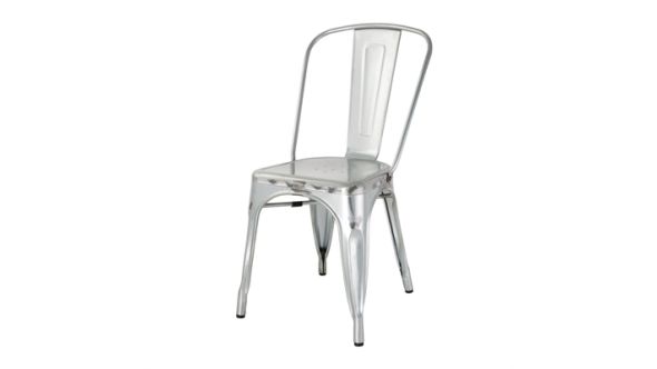 Bolero Bolero Bistro Galvanised Steel Side Chairs (4 Pack) GL338