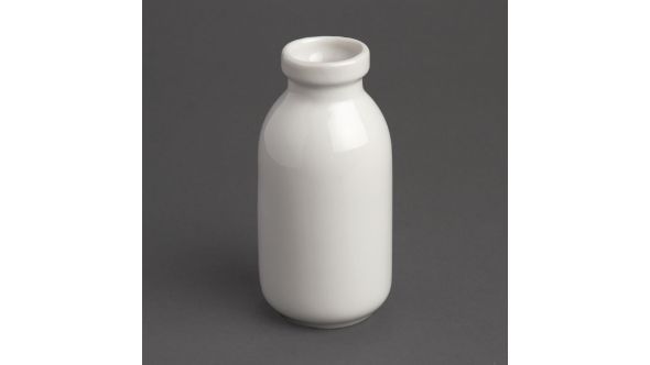 Olympia Whiteware White Mini Milk Bottles 145ml (12 Pack) GM368