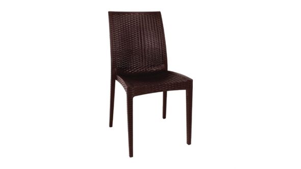 Bolero Bolero PP Rattan Bistro Side Chairs Brown (4 Pack) GR361
