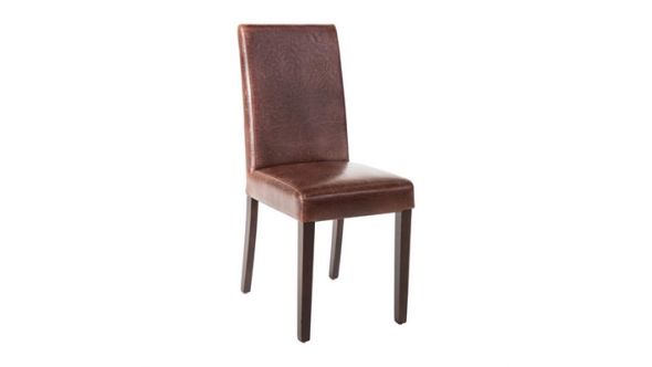 Bolero Bolero Faux Leather Dining Chair Antique Brown (2 Pack) GR369