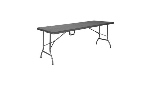 Bolero Bolero Rattan Rectangular Centre Folding Table Black 6ft GR770