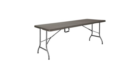 Bolero Bolero Rattan Rectangular Centre Folding Table Brown 6ft GR771