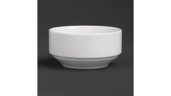Royal Porcelain Classic White Stackable Soup Bowls 110mm (12 Pack) P7336