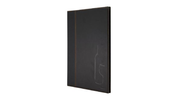Securit Contemporary Wine List Cover Black A4 MC/TRWC/BL