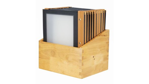 Securit Wood Spine American Style Menu Covers and Storage Box A4 Black MC/WRA4/BL/BOX20