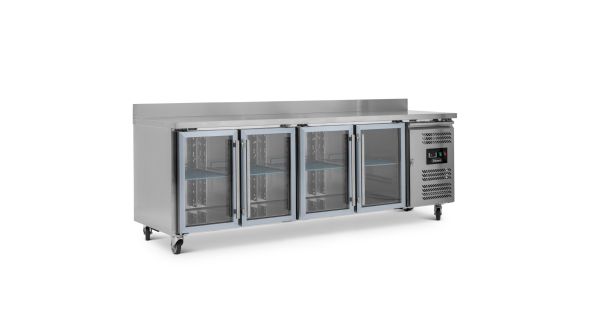 Blizzard HBC4CR Four Hinged Glass Door Counter Refrigerator With Upstand