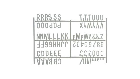 Beaumont 20mm Letter Set (540 characters) White 3862W