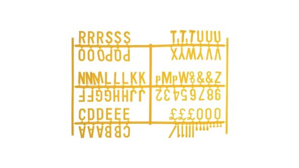 Beaumont 20mm Letter Set (540 characters) Yellow 3862Y