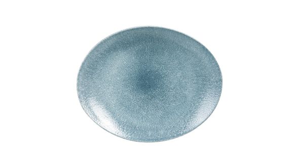 Churchill Studio Prints Raku Oval Coupe Plates Topaz Blue 317mm (12 Pack) RKTBOP121