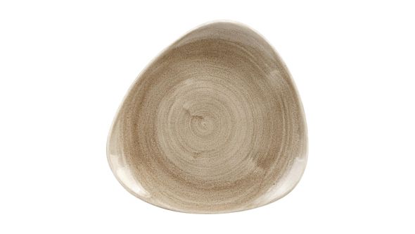 Churchill Stonecast Patina Antique Triangle Plates Taupe 229mm (12 Pack) PAATTR9 1